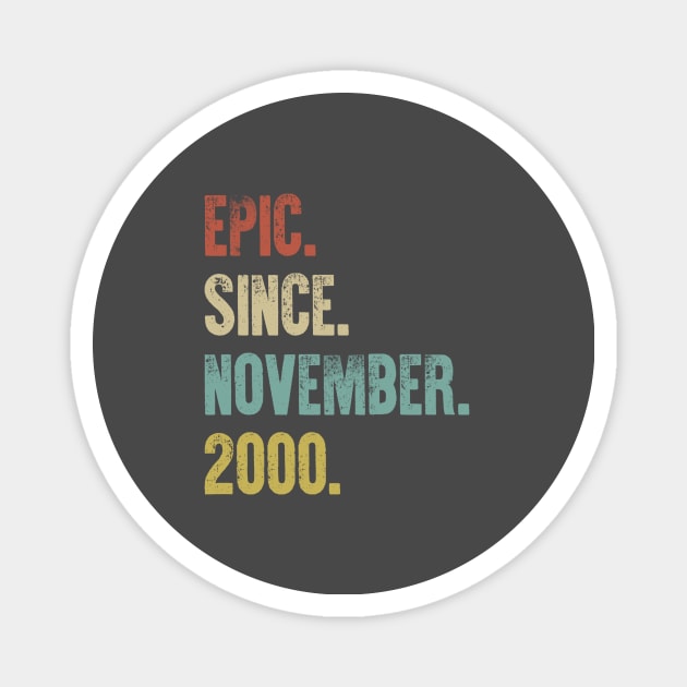 Retro Vintage 20th Birthday Epic Since June 2000 Magnet by DutchTees